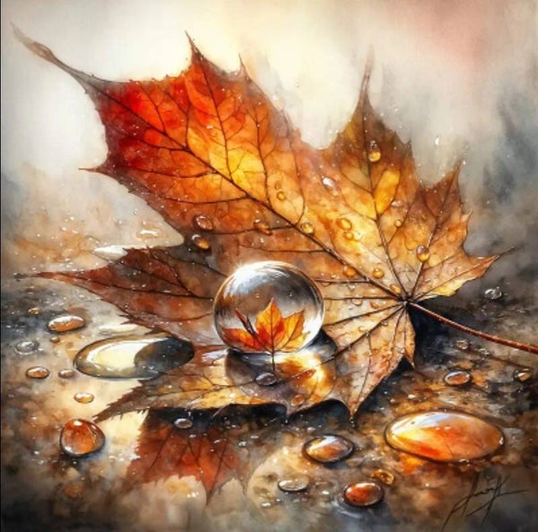 DP Bild Herbstlaubregentropfen