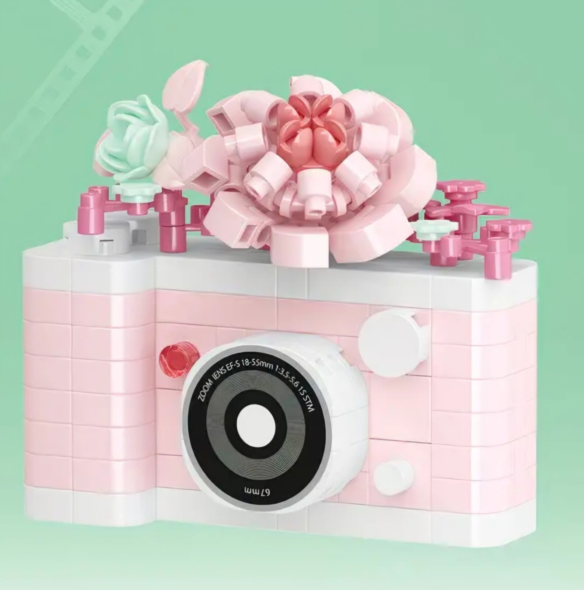 Mini-Klemmbausteinset rosa Kamera