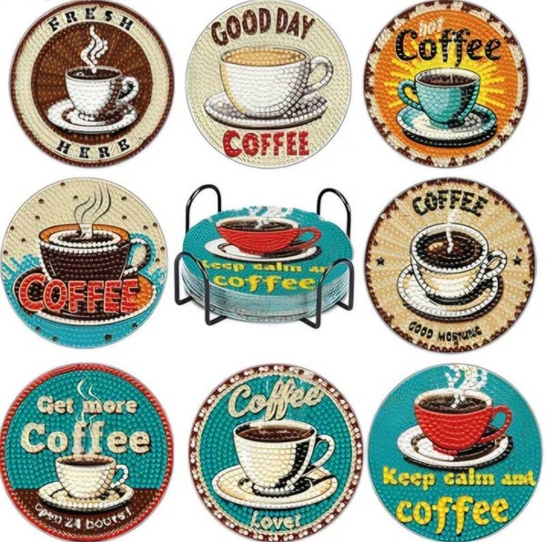 8er Untersetzer Retro-Coffee-Untersetzer