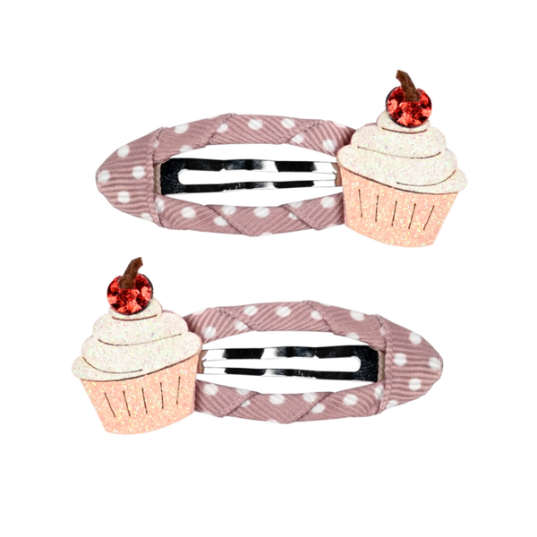 Busy Lizzie - hair clips cupcake