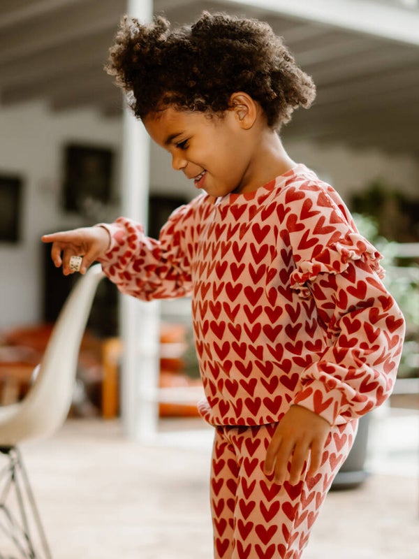 WS25 Daily7 velouren hartjes sweater