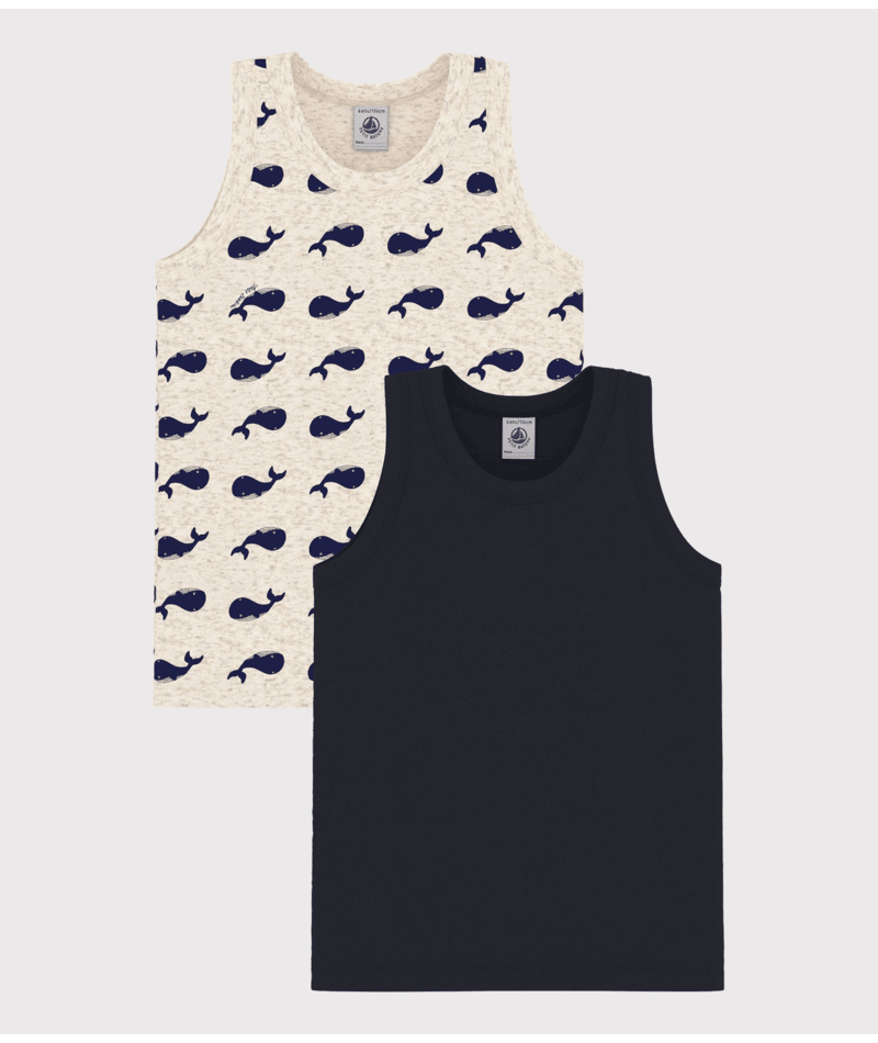 Petit Bateau onderhemdjes walvissen duopack