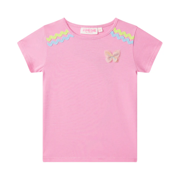 SS26 Someone tshirtje roze met vlindertje