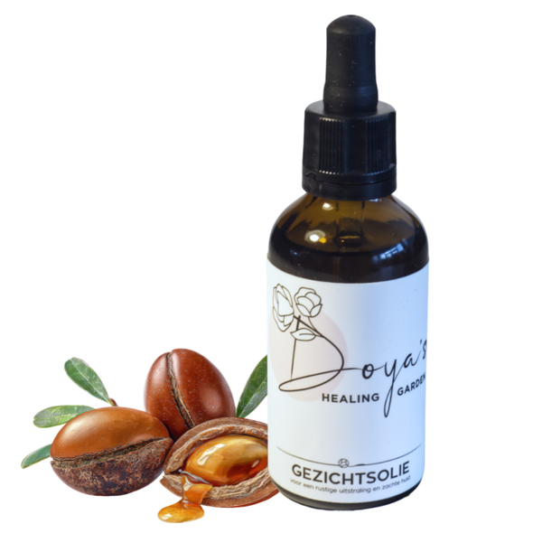 Gezichtsolie: (voor een rustige uitstraling en zachte huid)