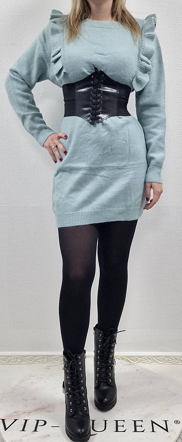 KNITTED DRESS RUFFLES