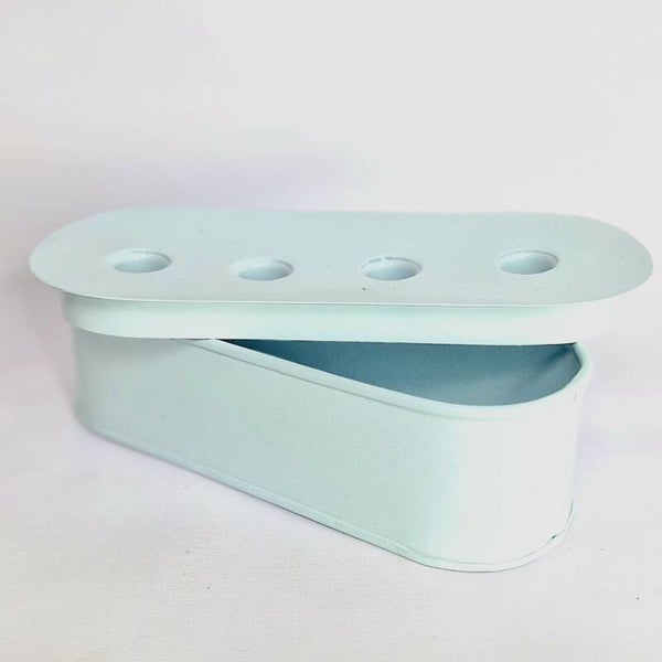 VQ® OUTLET! KAARSENHOUDER MET OPBERGVAK BABYBLAUW #KH.002