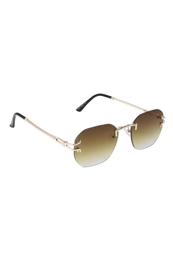 VQ® ZONNEBRIL RONDE GLAZEN GOUDEN DETAIL CAMEL 0511715-516