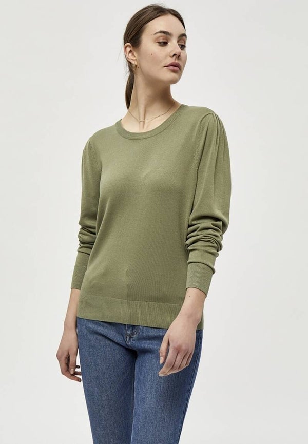 PEPPERCORN tana puff long sleeve - oil green