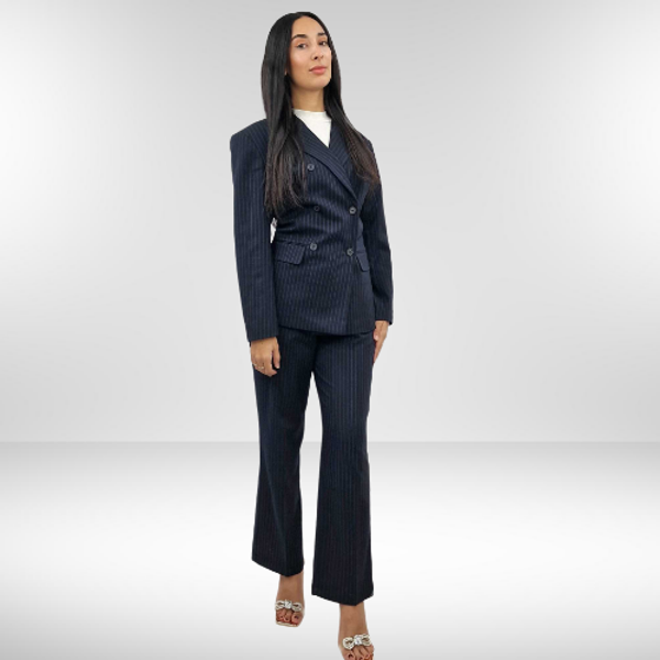 MINUS EMBRY PANTS - BLACK/PINSTRIPED