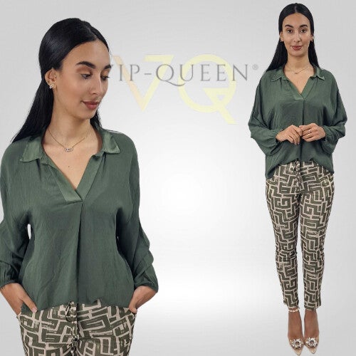 G. RICCERI BLOUSE NANCY - ARMY GREEN