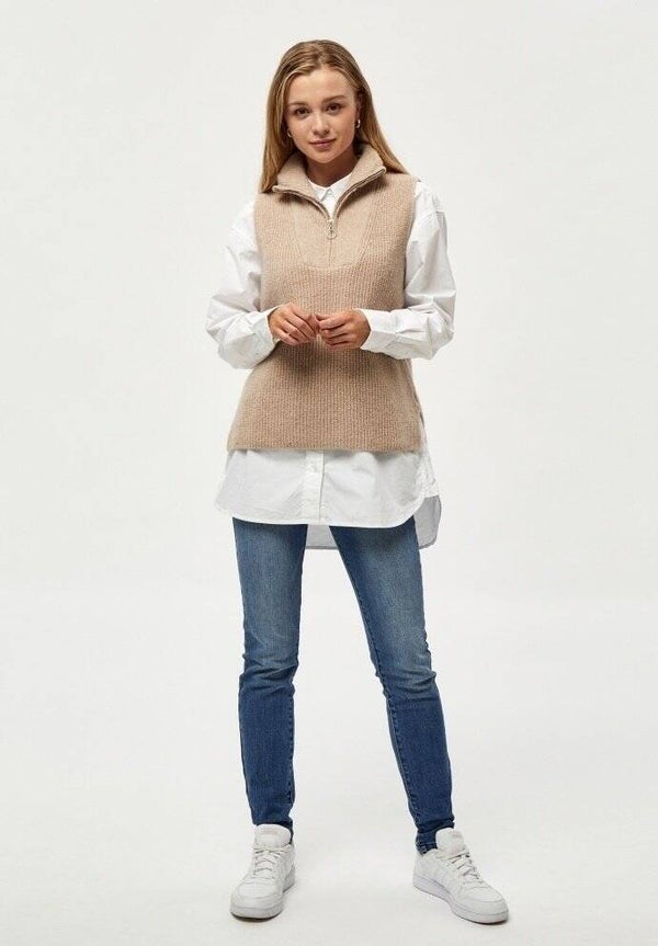 PEPPERCORN penelope zipper slip-over - Grey morn