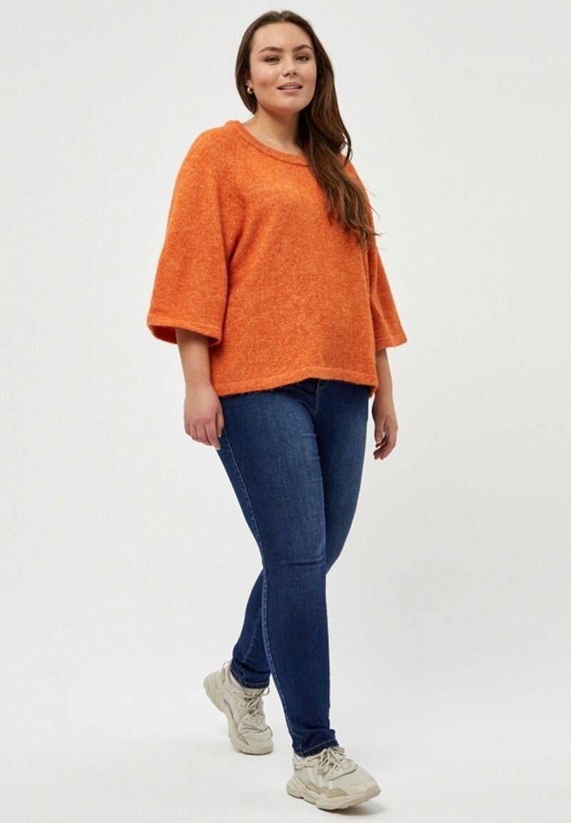 PEPPERCORN - penelope 3/4 sleeve pullover - apricot orange