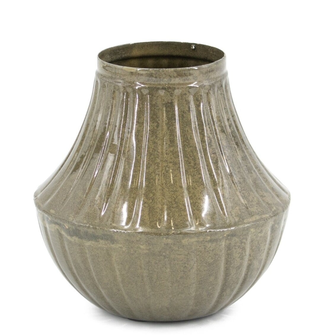 VQ® METALEN VAAS RIBBEL OLIVE #5629