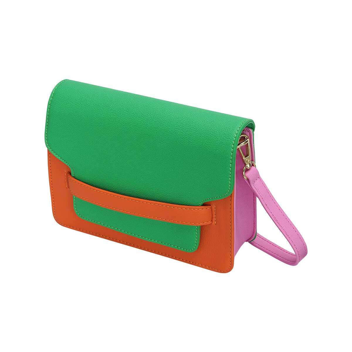 VIP-QUEEN® PU-LEREN SCHOUDERTAS MULTICOLOR COLORBLOCK