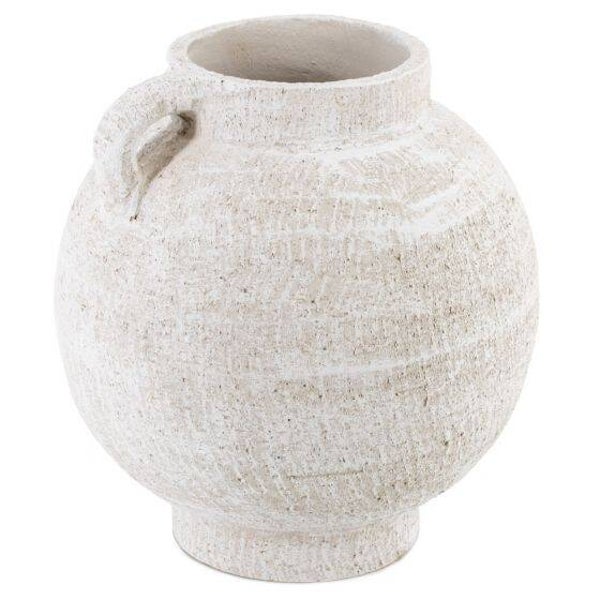 aardewerk vaas met oor - naturel