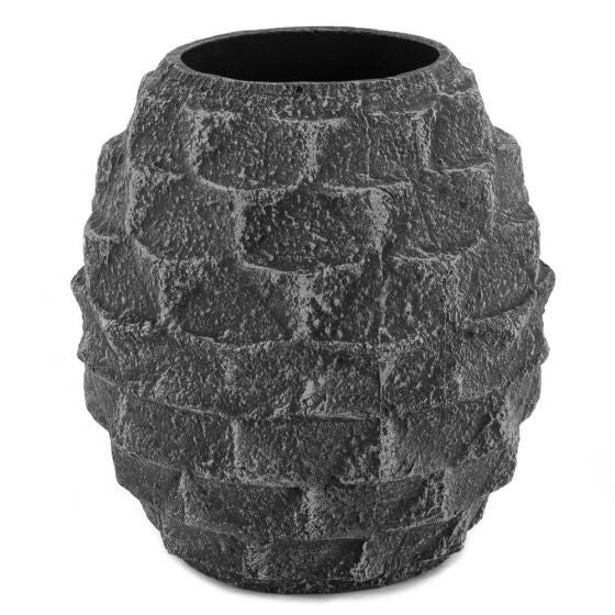 aardewerk vaas - antraciet 7260