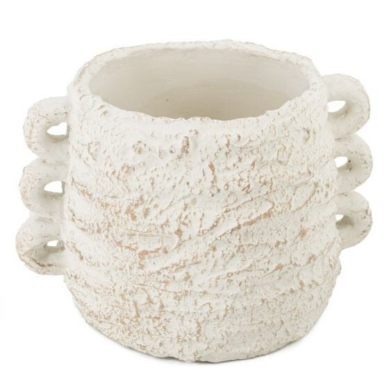 aardewerk vaas met oren - naturel 7262