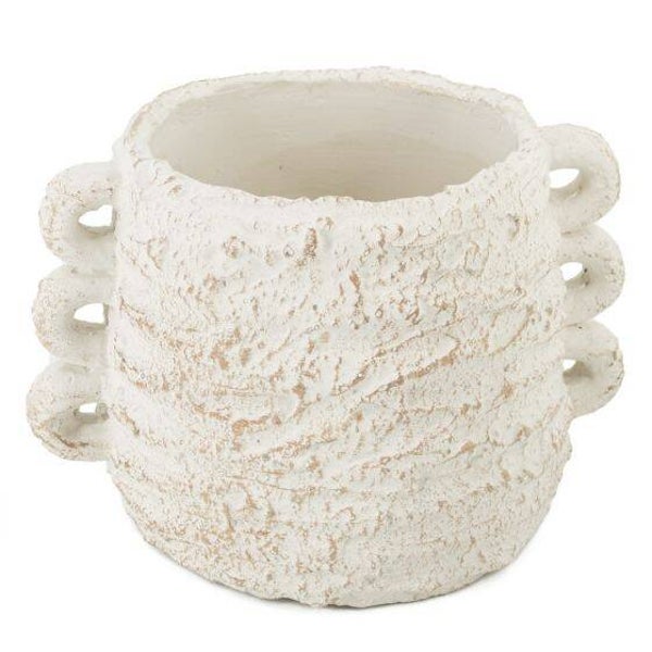 aardewerk vaas met oren - naturel 7262