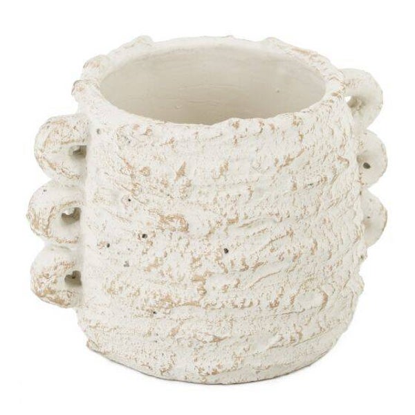 aardewerk vaas met oren - naturel 7263