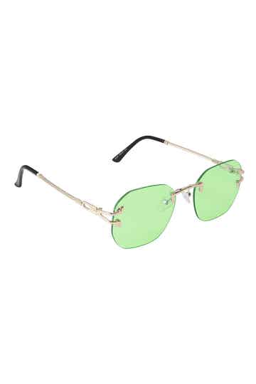 VQ® ZONNEBRIL RONDE GLAZEN GOUDEN DETAIL GROEN 0511715-406