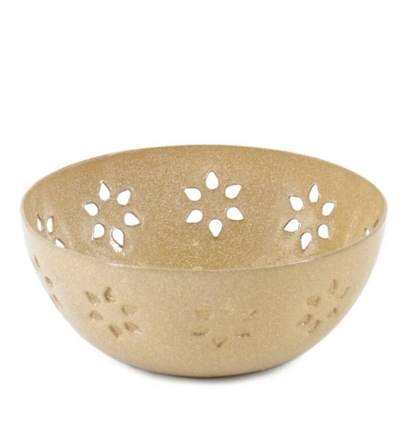 VIP-QUEEN® METALEN SCHAALTJE BLOEMEN - BEIGE #5735