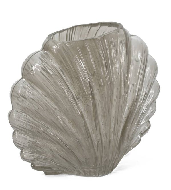 VQ® glazen vaas schelp large grijs #3494
