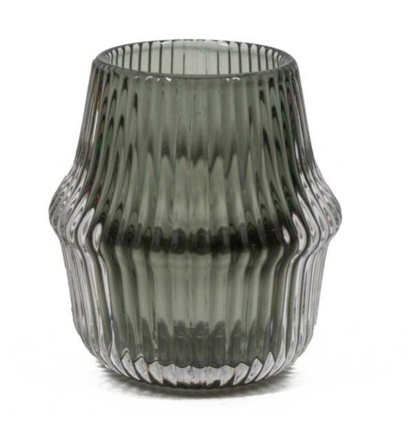 VQ® GLAZEN WAXINEHOUDER ANTRACIET #3480