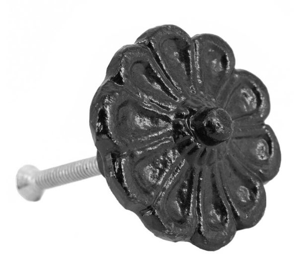 VQ® DECORATIEVE KNOP BLOEM ZWART #4034