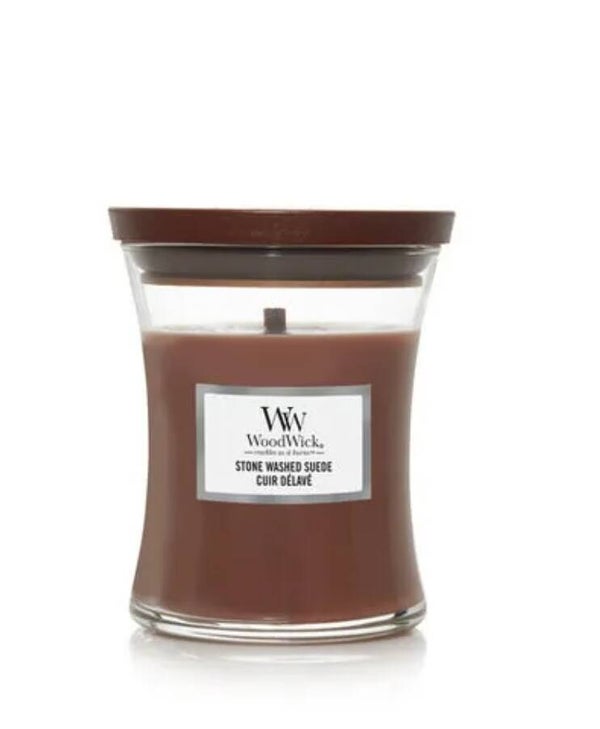 WOODWICK STONEWASHED SUEDE MEDIUM CANDLE