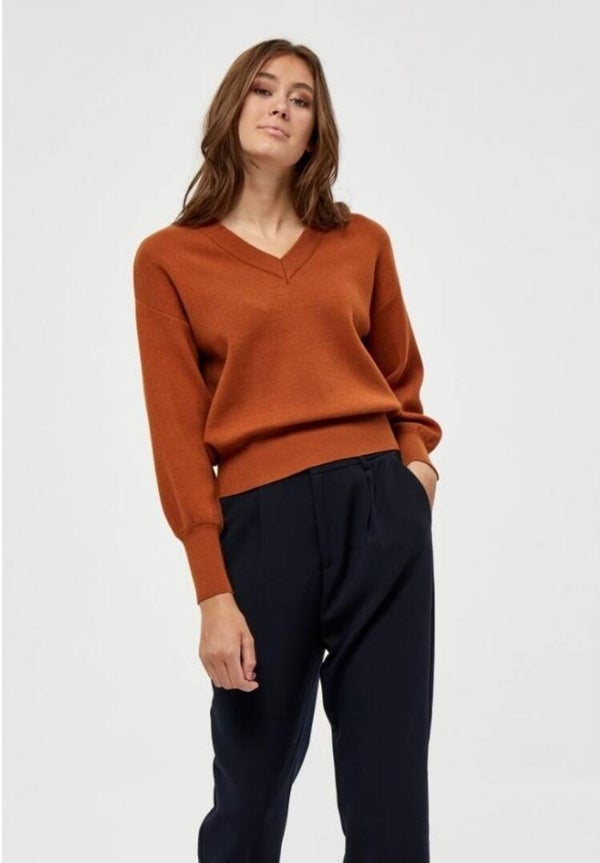 PEPPERCORN lia V-neck pullover - glazed gin
