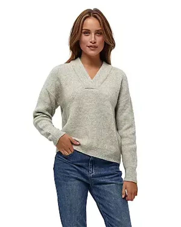 PEPPERCORN penelope v-neck pullover - Grey morn