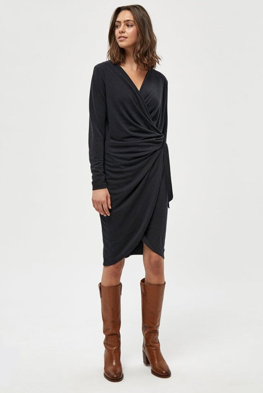 PEPPERCORN lana wrap dress - black