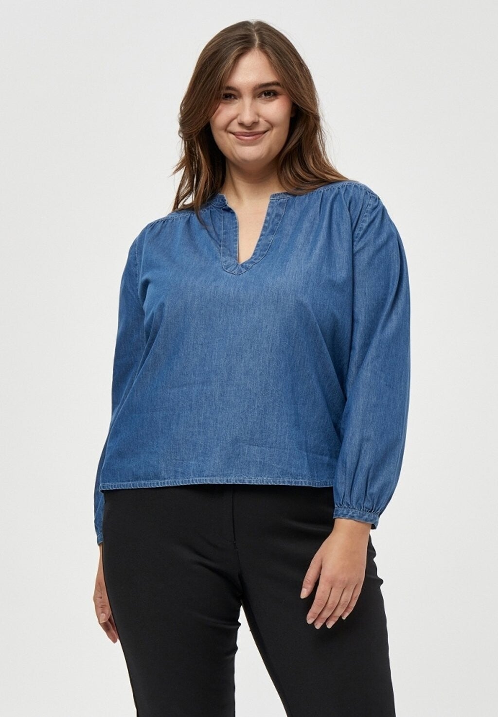 PEPPERCORN cia blouse - mid blue denim