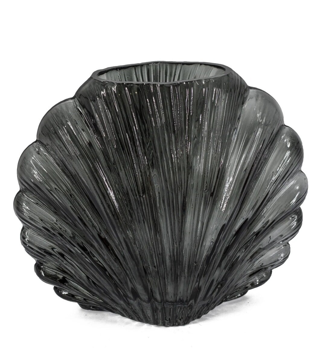 VQ® glazen vaas schelp medium antraciet #3492