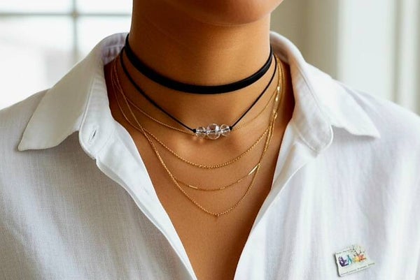 Collier fin réglable en Cristal de roche