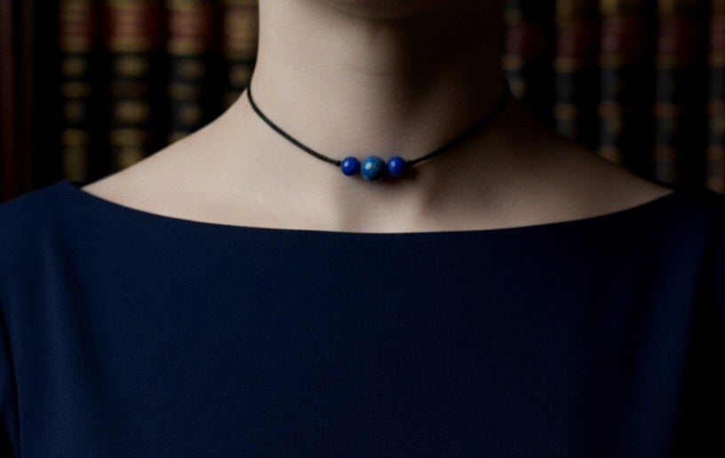 Collier fin réglable en Lapis-lazuli