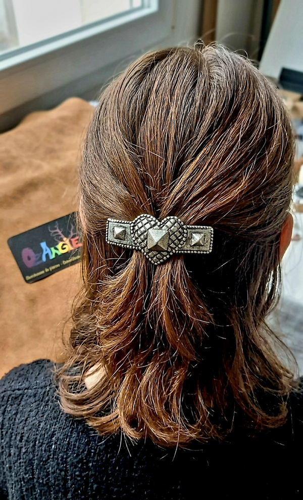 Barrette pour cheveux "Coeur de Pic"