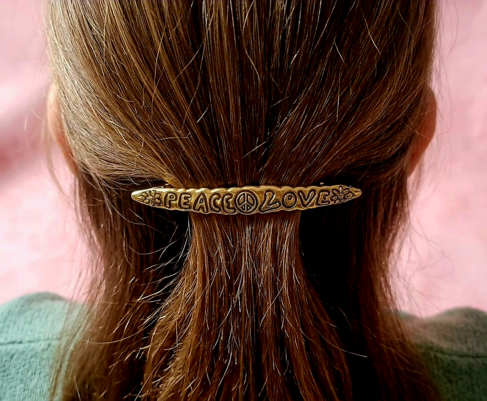 Barrette pour cheveux "Peace and Love"