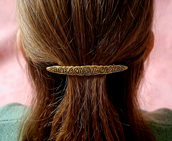 Barrette pour cheveux "Peace and Love"