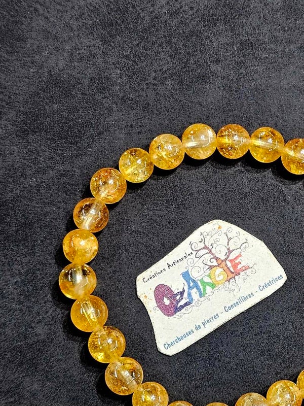 Bracelet élastique en Topaze impériale AA+