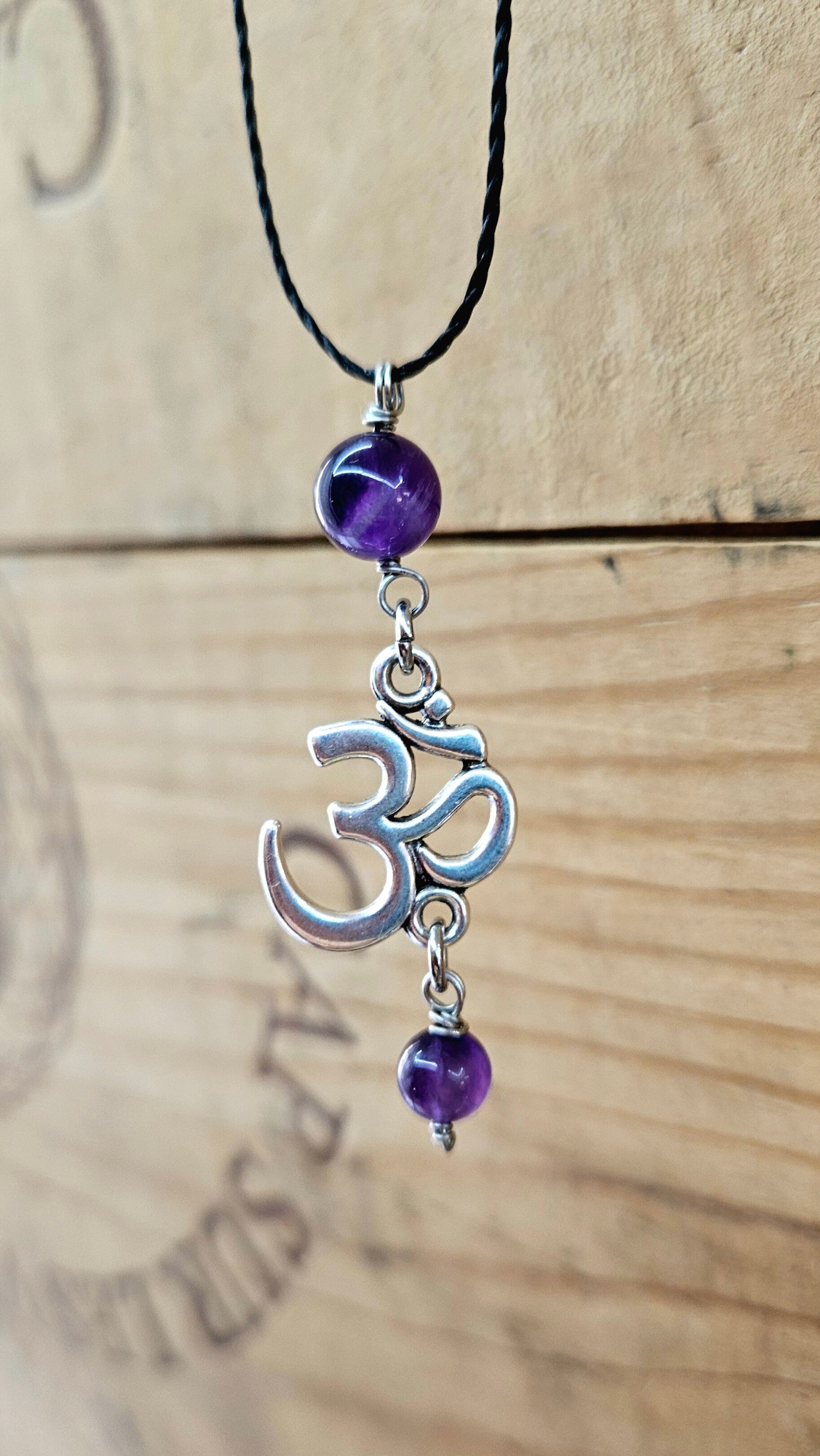 Collier réglable Ohm en Améthyste