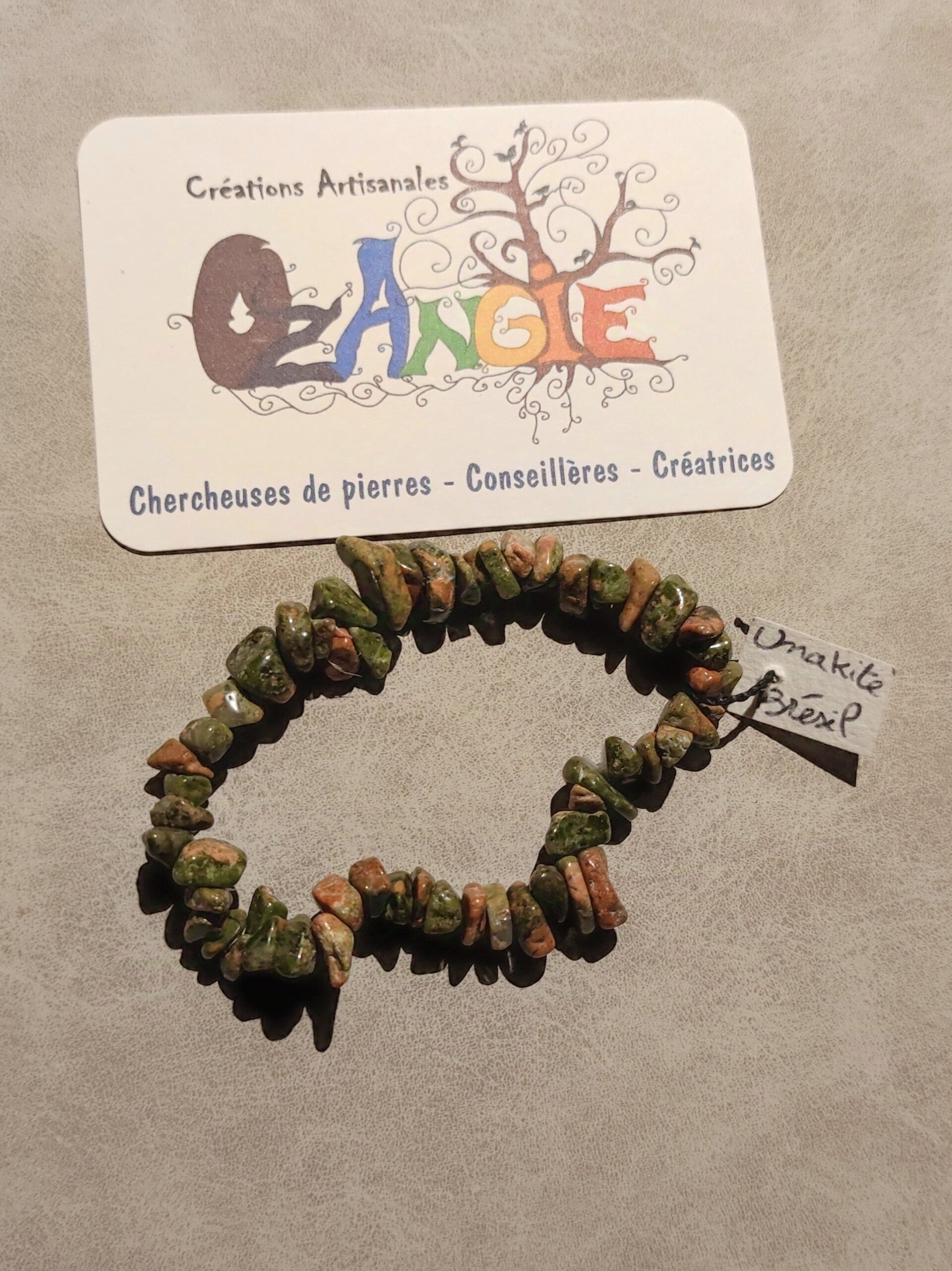 Bracelet élastique en Unakite