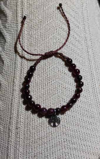 Bracelet réglable "L'arbre et son Grenat"