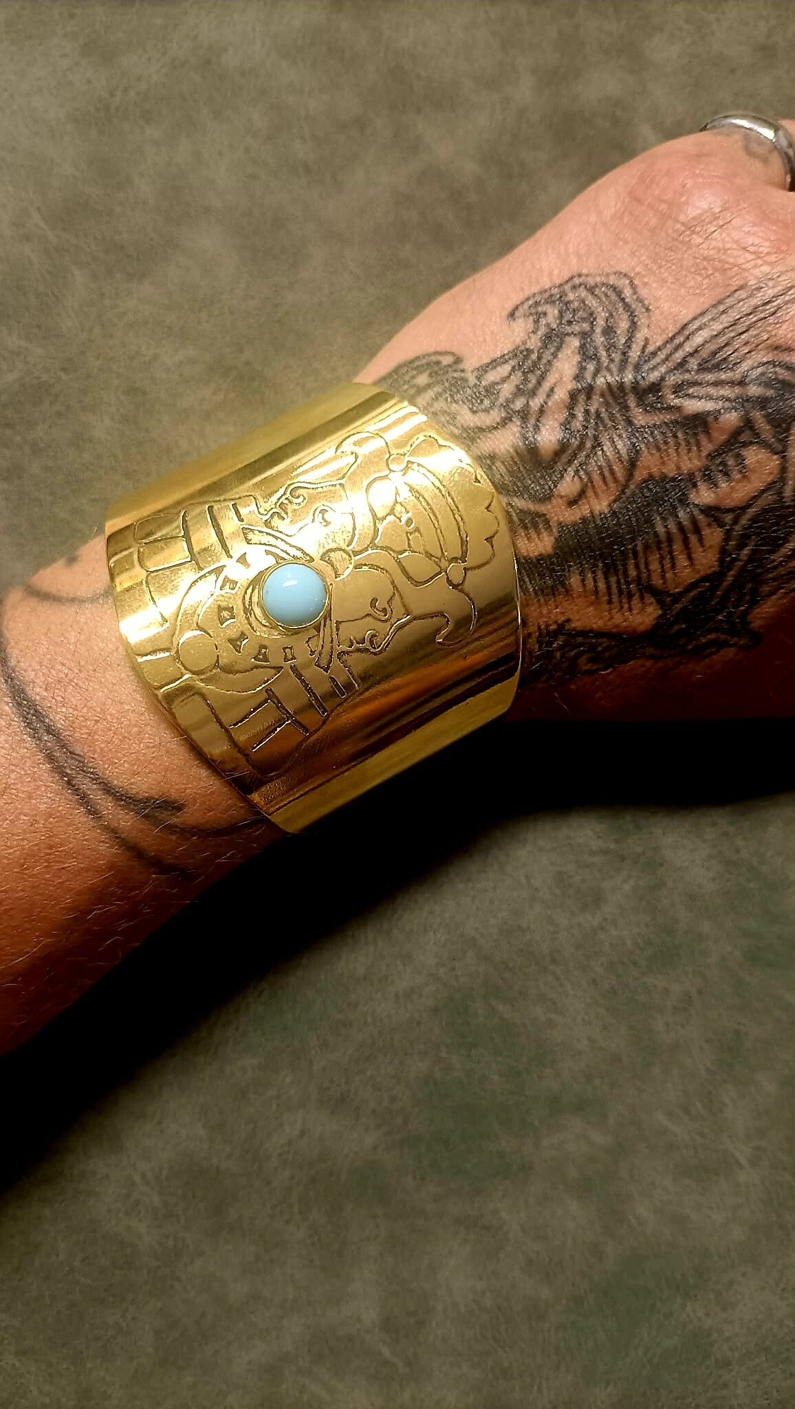 Bracelet manchette "Guerrier Maya"