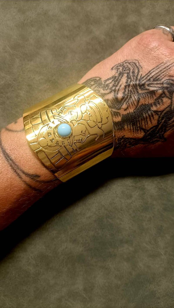 Bracelet manchette "Guerrier Maya"