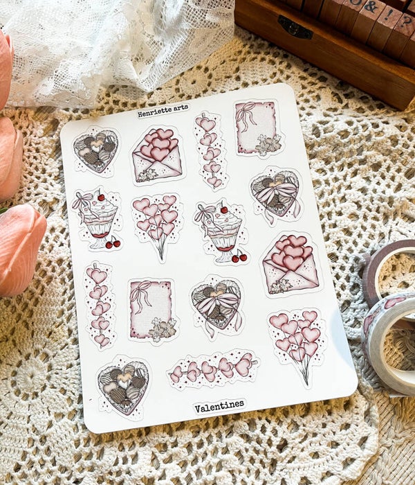 Valentine sticker sheet
