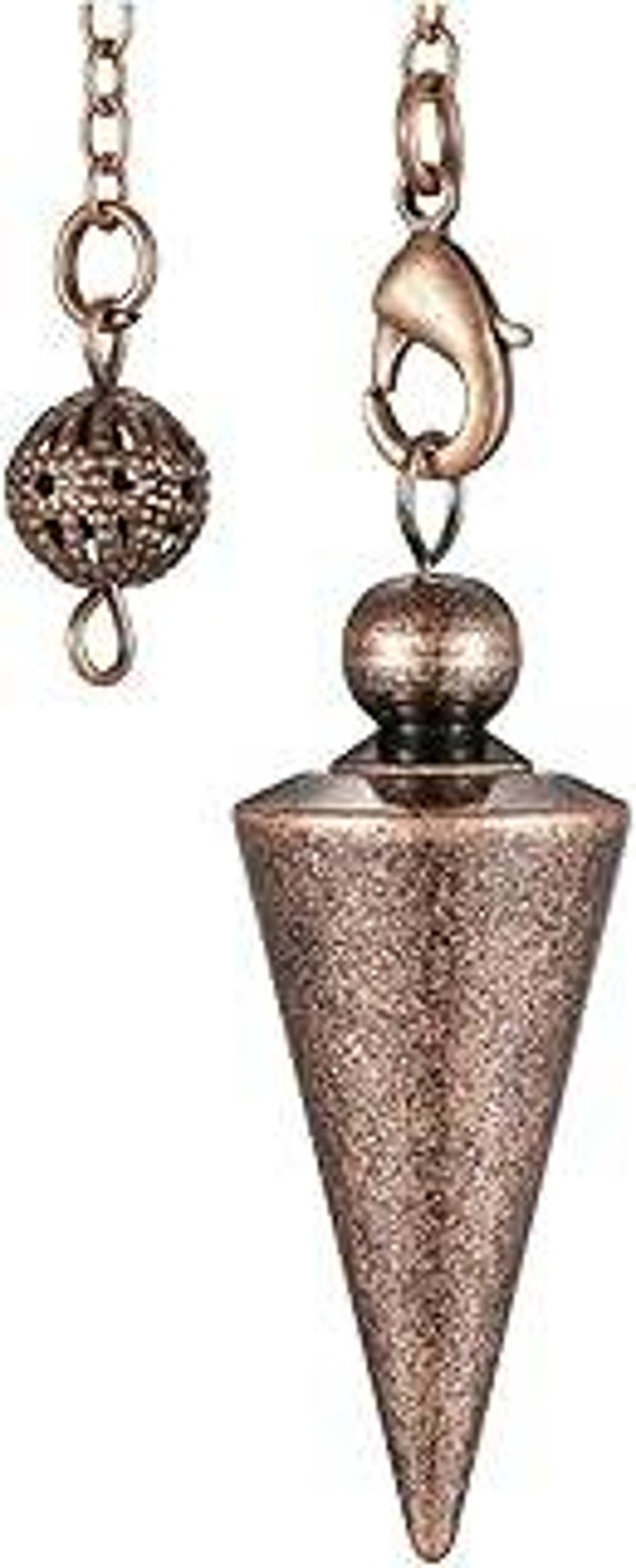 Bronze Metal Dowsing Pendulum for Divination & Ghost Hunting Copper Pendant Reiki Healing Tool for Meditation, Scrying, Wicca Altar Supplies & Spiritual Guidance