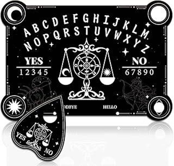WEBEEDY Black Wood Spirit Board Set with Planchette | Constellations Talking Divination Board Game | Scorpio & Sagittarius Decision Maker for Metaphysical Gifts & Halloween Decor