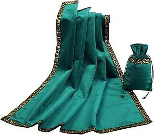Velvet Altar Tarot Tablecloth with Tarot Pouch – Premium Wicca Divination Cloth for Tarot Readings, Oracle Cards, Witchcraft & Spiritual Rituals