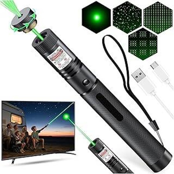 USB Green Laser Pointer & Red Dot Purple Light Visible Beam – Ghost Hunting Accessory for Paranormal Investigations